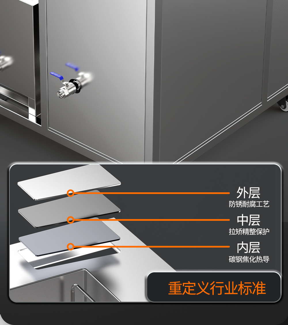 冠博仕 GE108540H雙槽超聲波清洗機(jī)帶鼓風(fēng)烘干 | 540L/5400W | 工業(yè)除油除銹可清洗三通配件、銅鋁合金小配件、不銹鋼沖壓件